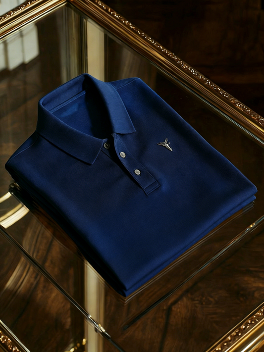 Men's Business Style Print Short Sleeved Polo Shirt