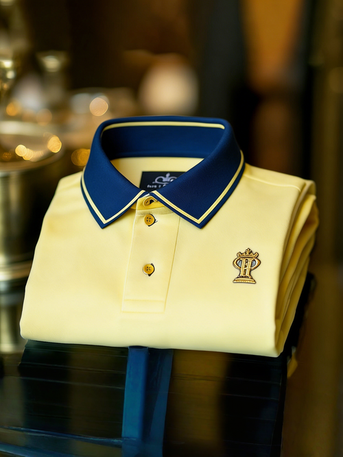 Men's Business Style Print Short Sleeved Polo Shirt