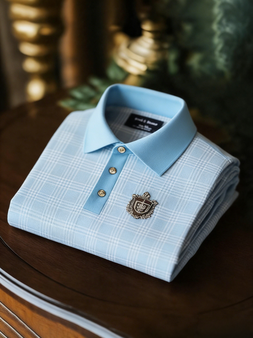 Men's Business Style Print Short Sleeved Polo Shirt
