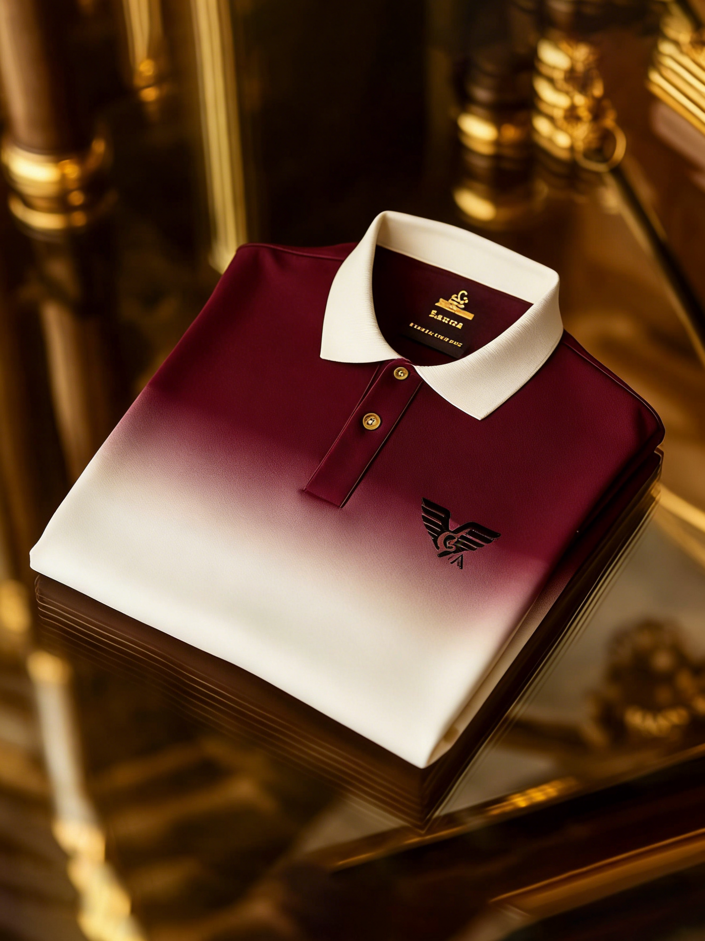 Men's Business Style Print Short Sleeved Polo Shirt