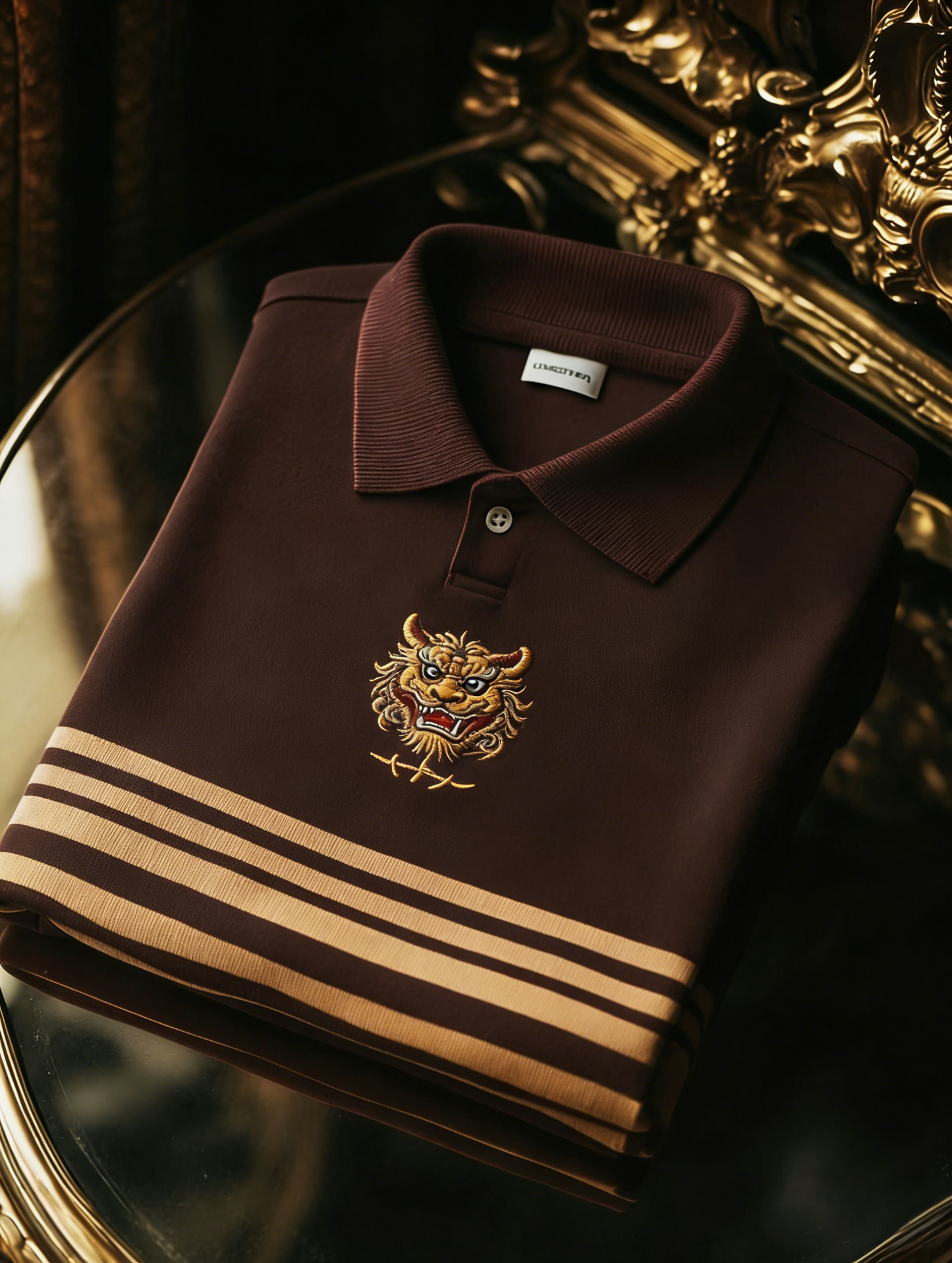 Men's Business Style Print Short Sleeved Polo Shirt