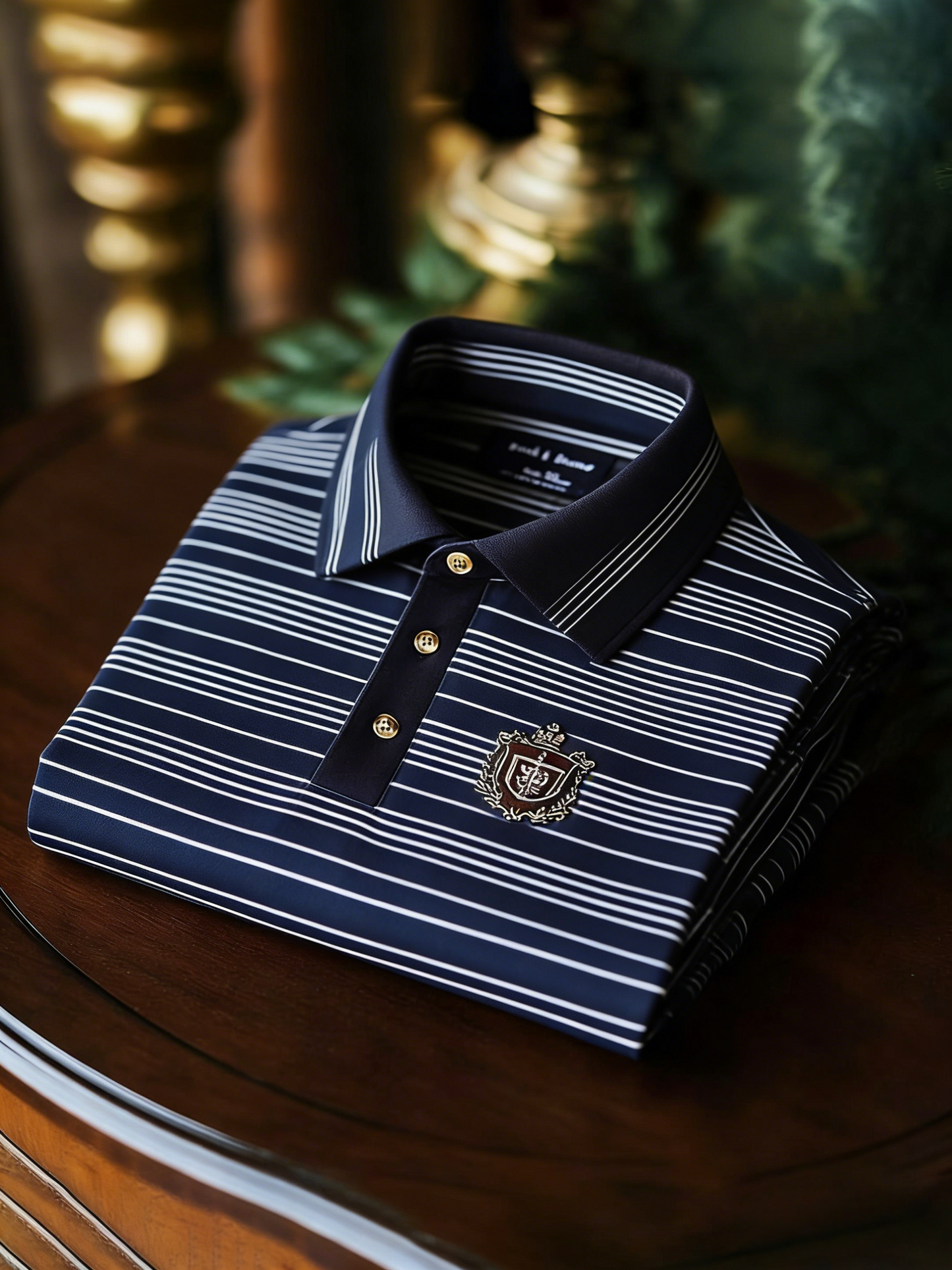 Men's Business Style Print Short Sleeved Polo Shirt
