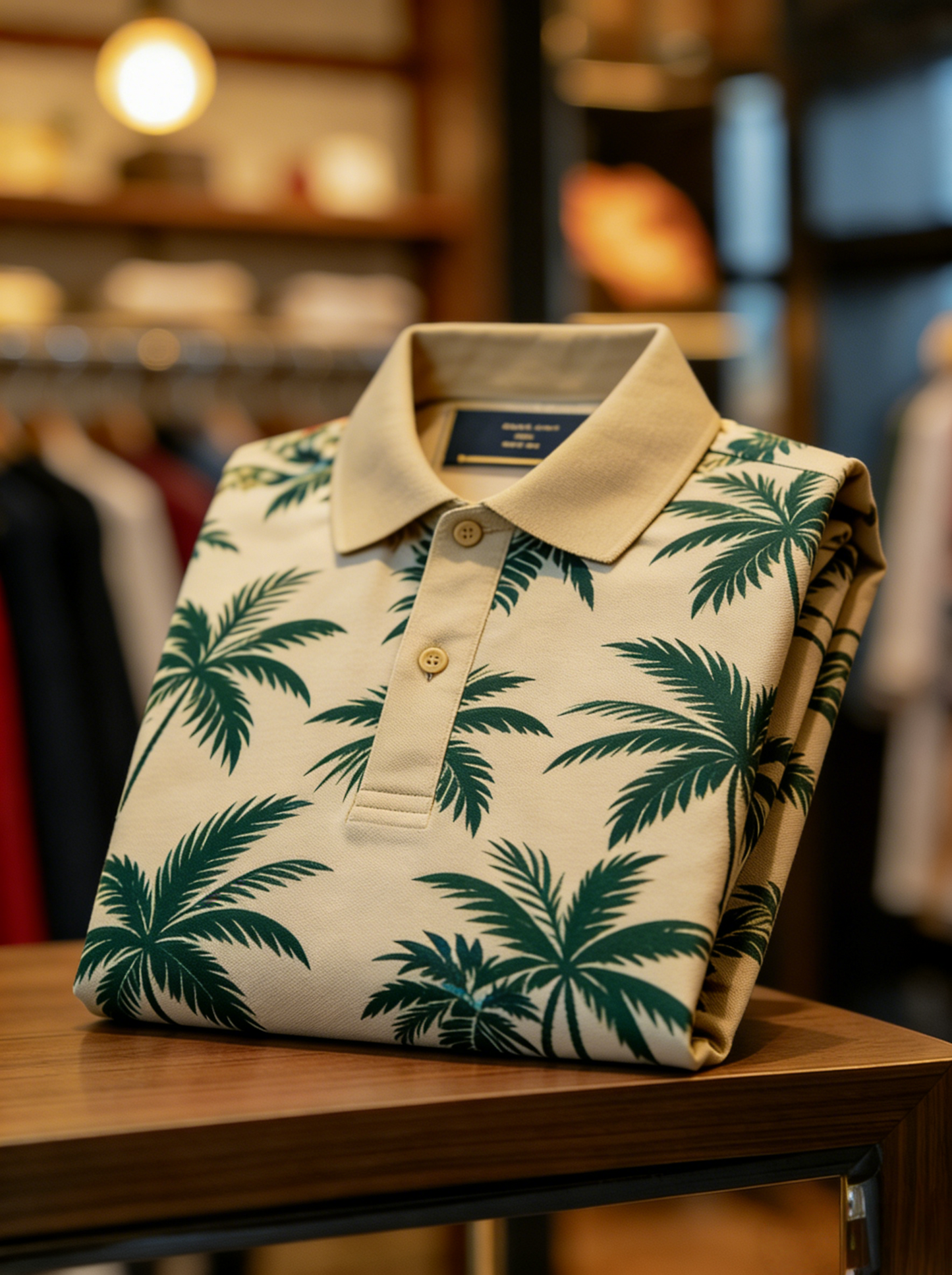 Men's Floral Printed Holiday Casual Short Sleeve Polo Shirt