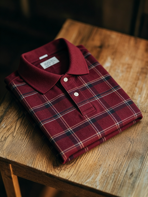 Men's Business Style Print Short Sleeved Polo Shirt
