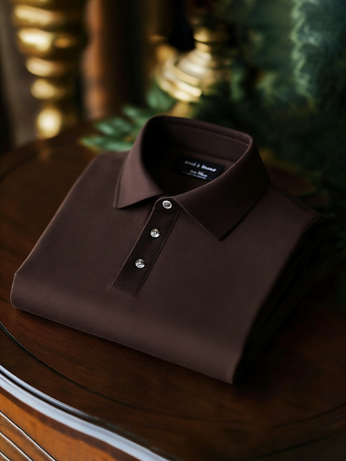 Men's Business Style Print Short Sleeved Polo Shirt