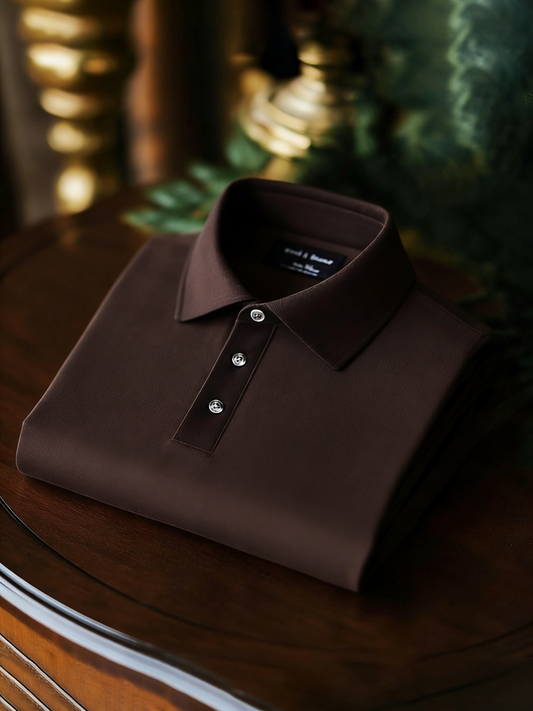 Men's Business Style Print Short Sleeved Polo Shirt