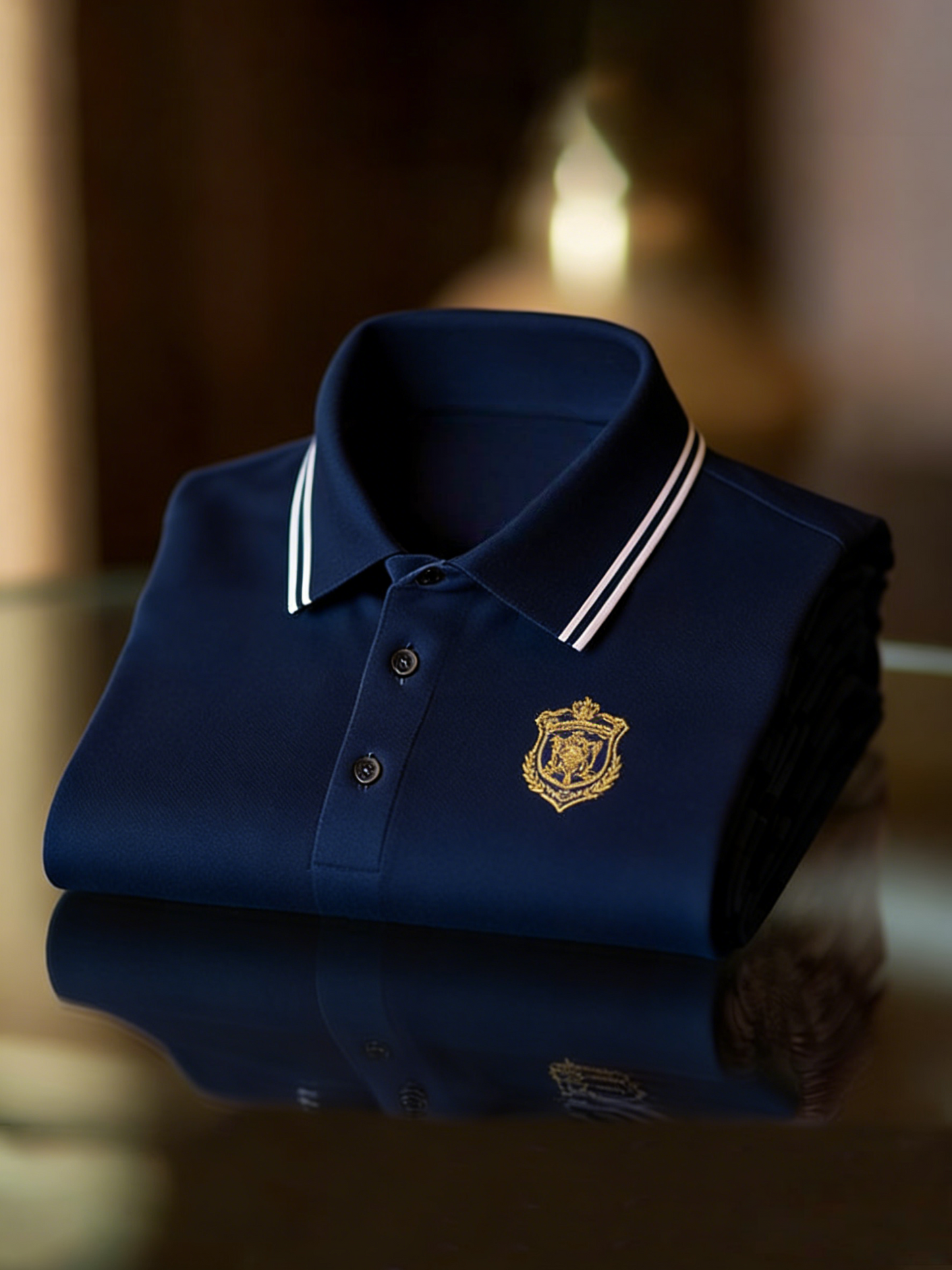Men's Business Style Print Short Sleeved Polo Shirt