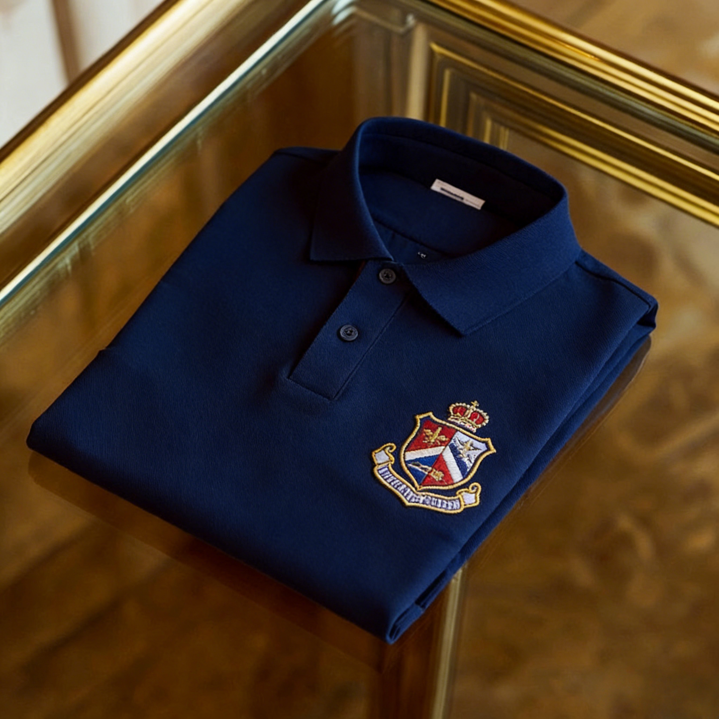Men's Business Style Print Short Sleeved Polo Shirt