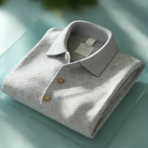 Men's Business Style Print Short Sleeved Polo Shirt