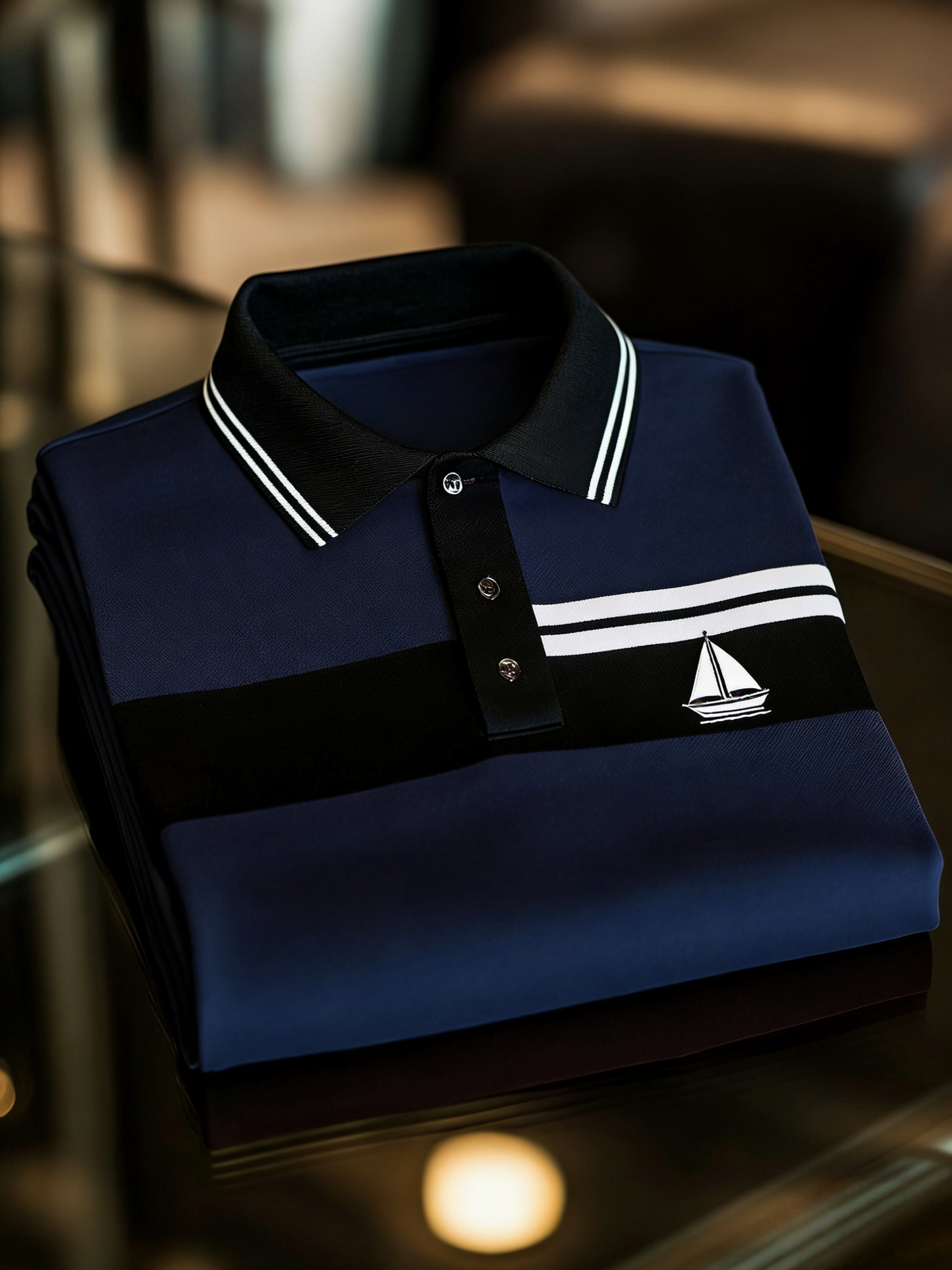Men's Business Casual Button Short Sleeve Polo Shirt