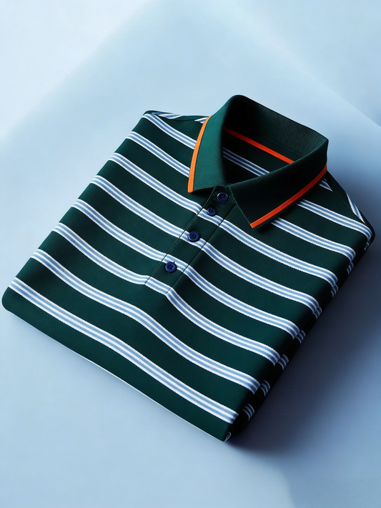 Men's Business Casual Button Short Sleeve Polo Shirt