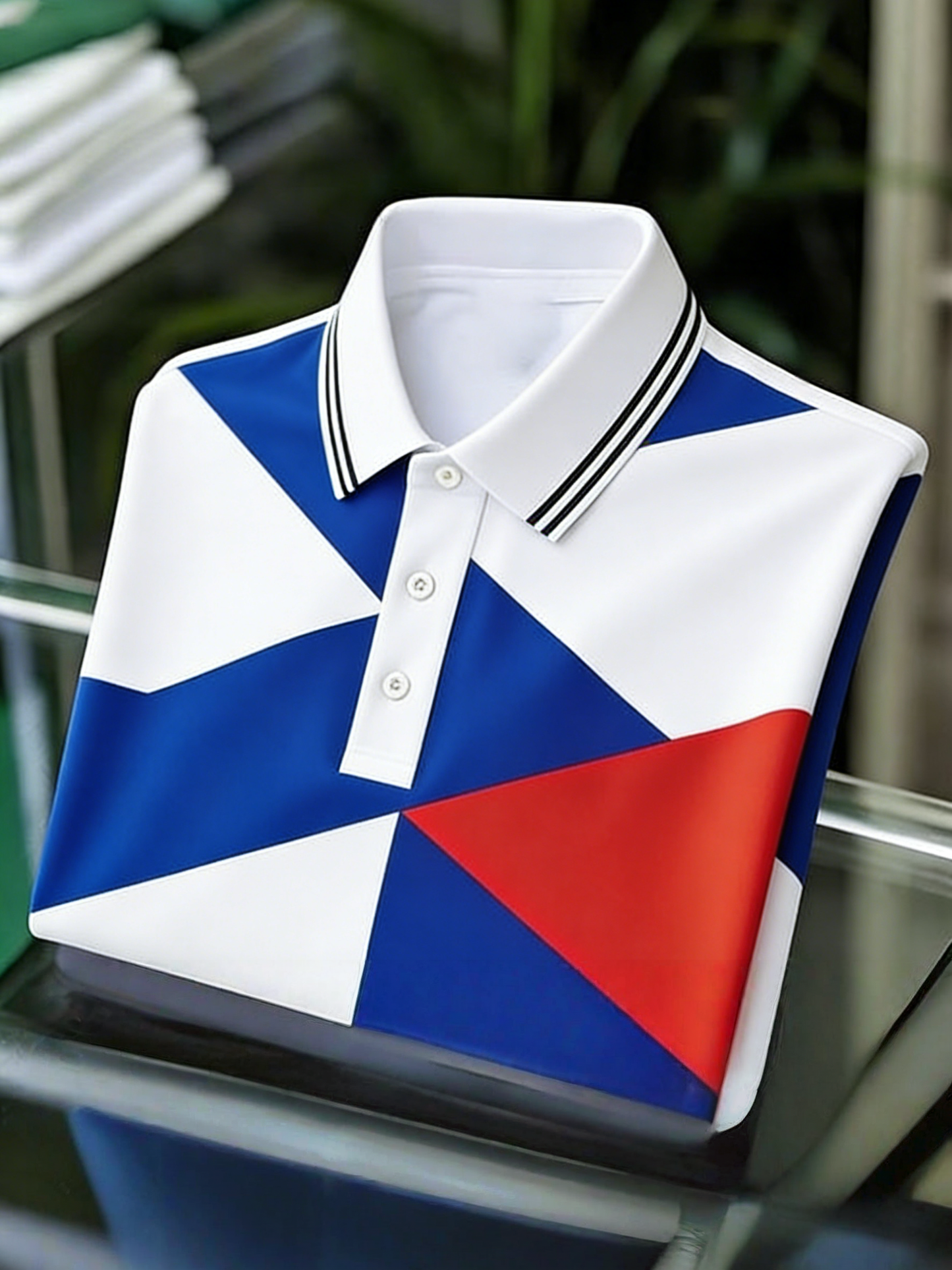Men's Business Casual Button Short Sleeve Polo Shirt