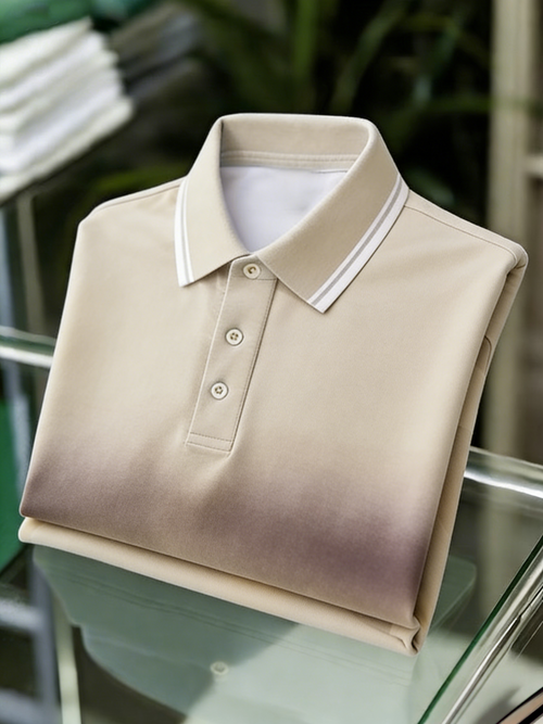 Men's Business Casual Button Short Sleeve Polo Shirt