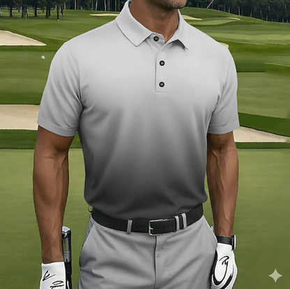 Men's Gradient Golf Sports Short Sleeve Polo Shirt