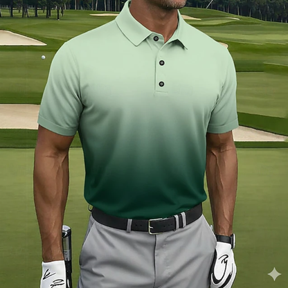 Men's Gradient Golf Sports Short Sleeve Polo Shirt