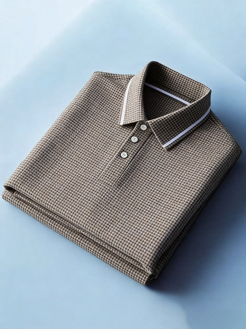Men's Classic Business Button Short Sleeve Polo Shirt