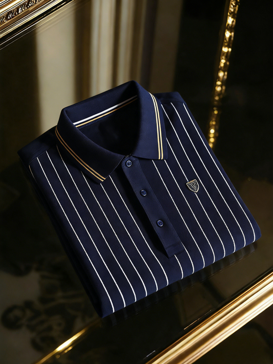 Men's Business Button-Down Short Sleeve Polo Shirt