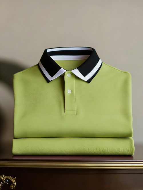 Men's Business Button-Down Short Sleeve Polo Shirt