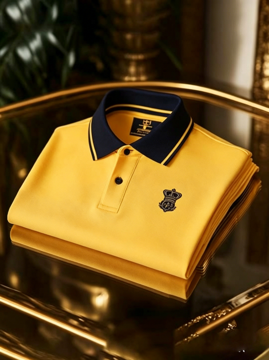 Men's Business Button-Down Short Sleeve Polo Shirt