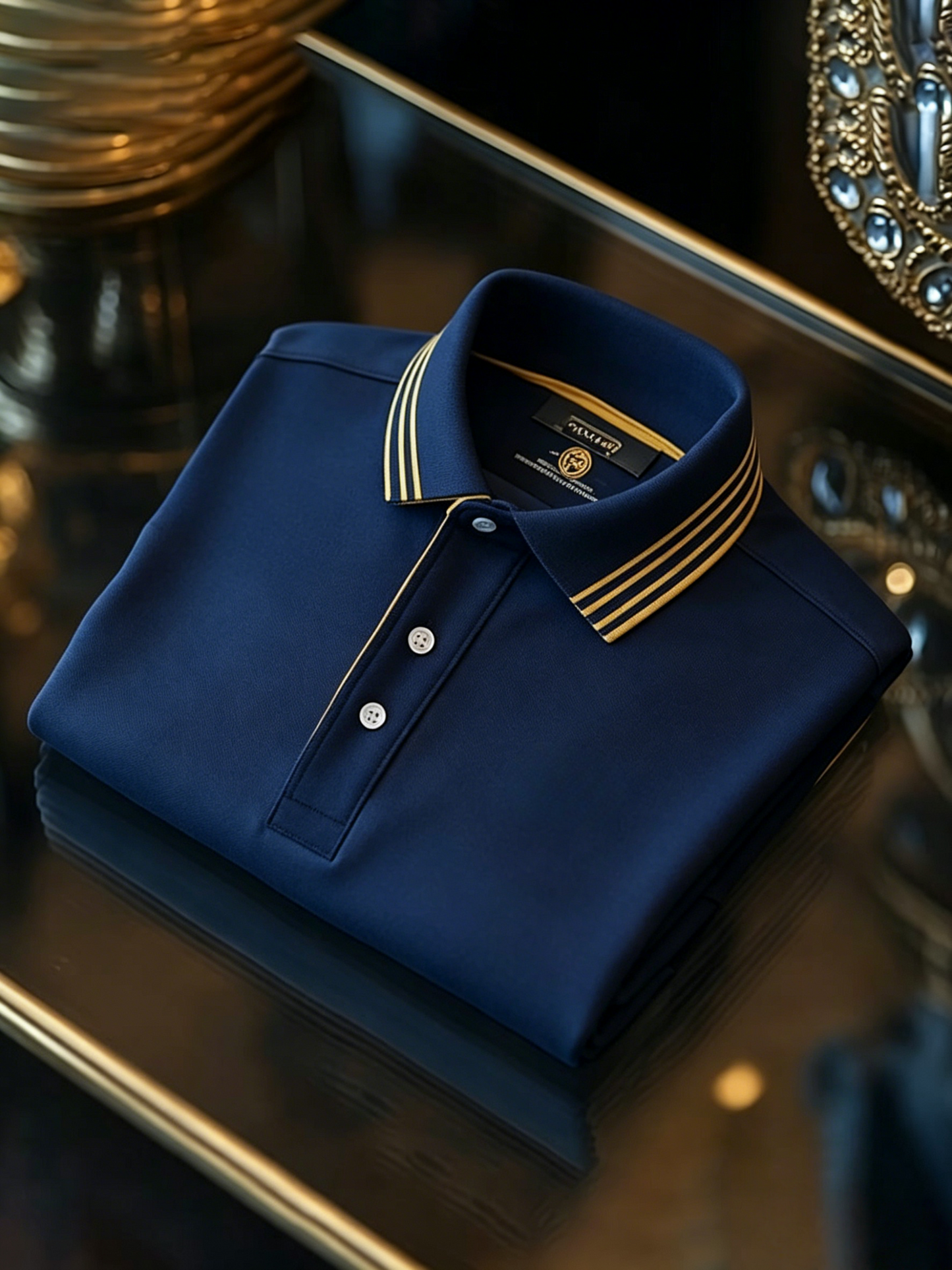 Men's Business Button-Down Short Sleeve Polo Shirt