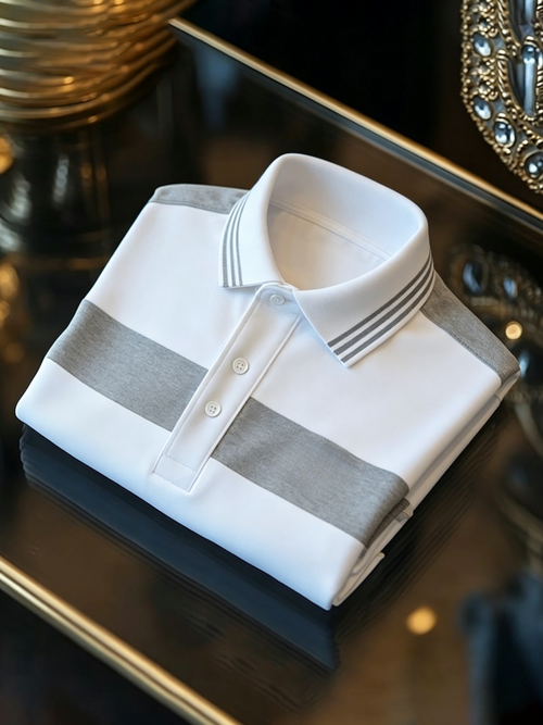 Men's Business Button-Down Short Sleeve Polo Shirt