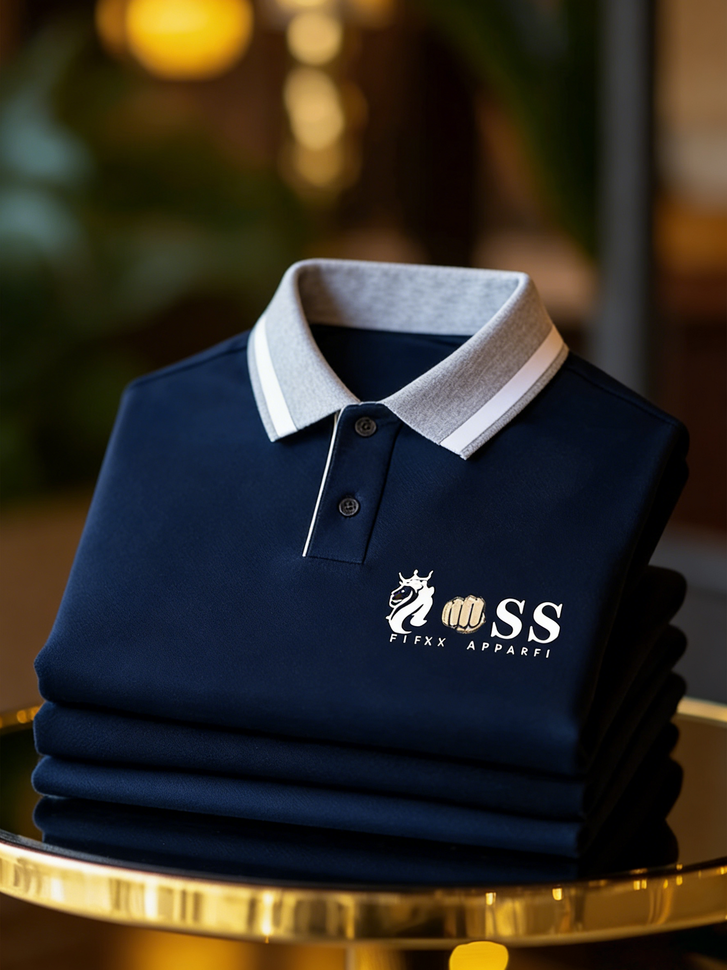 Men's Business Button-Down Short Sleeve Polo Shirt
