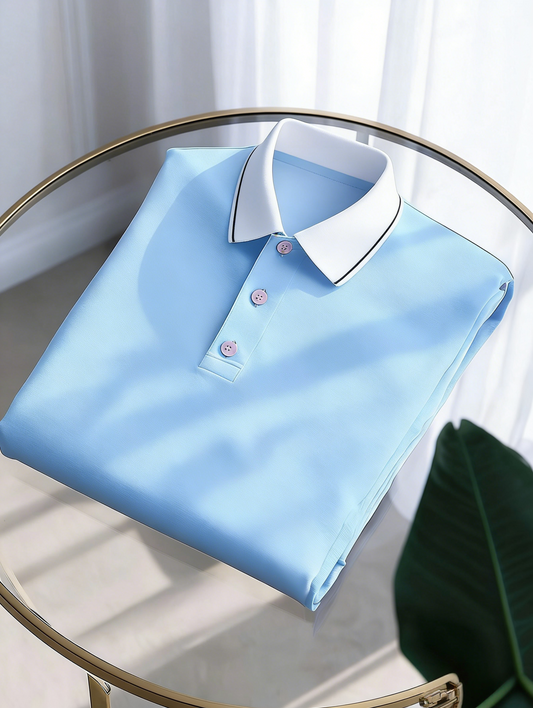 Men's Business Button-Down Short Sleeve Polo Shirt