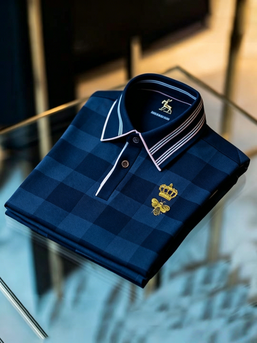 Men's Business Button-Down Short Sleeve Polo Shirt