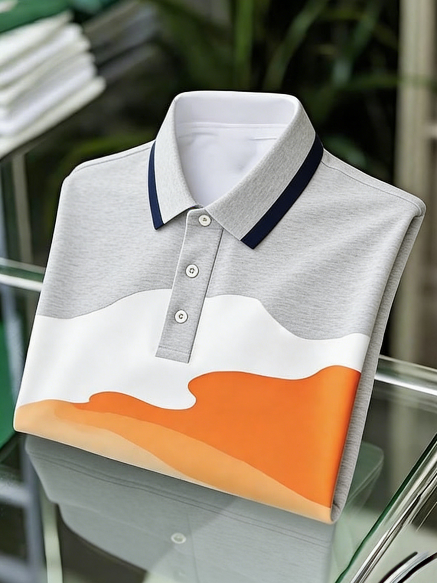 Men's Business Button-Down Short Sleeve Polo Shirt
