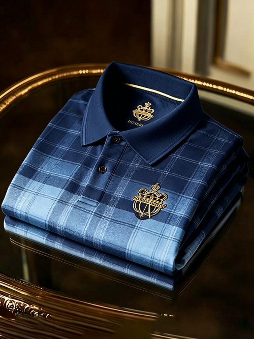 Men's Business Button-Down Short Sleeve Polo Shirt