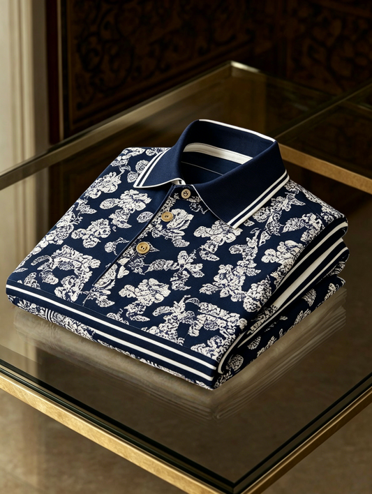 Men's Business Button-Down Short Sleeve Polo Shirt