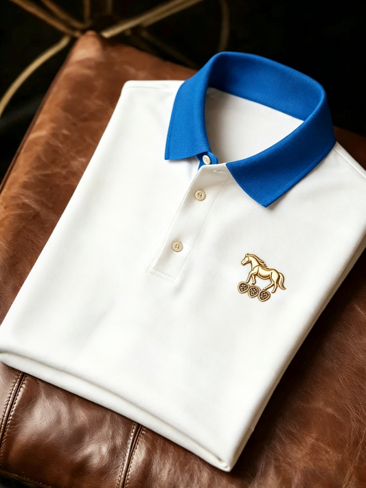 Men's Business Button-Down Short Sleeve Polo Shirt
