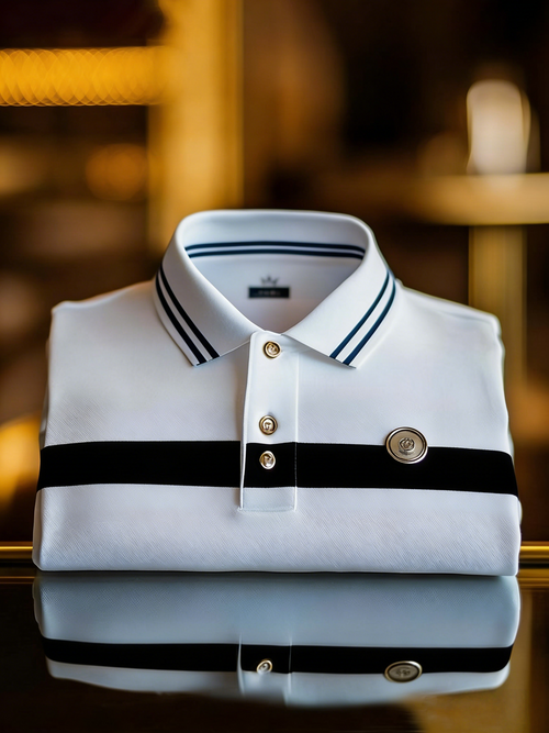 Men's Business Button-Down Short Sleeve Polo Shirt