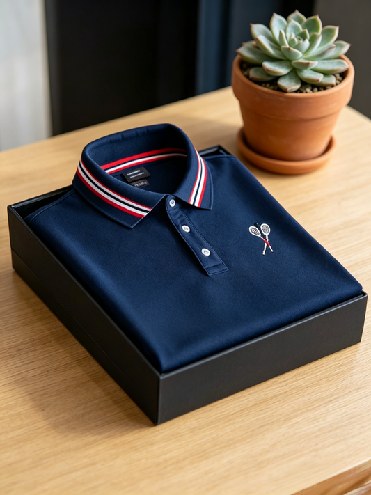 Men's Business Button-Down Short Sleeve Polo Shirt