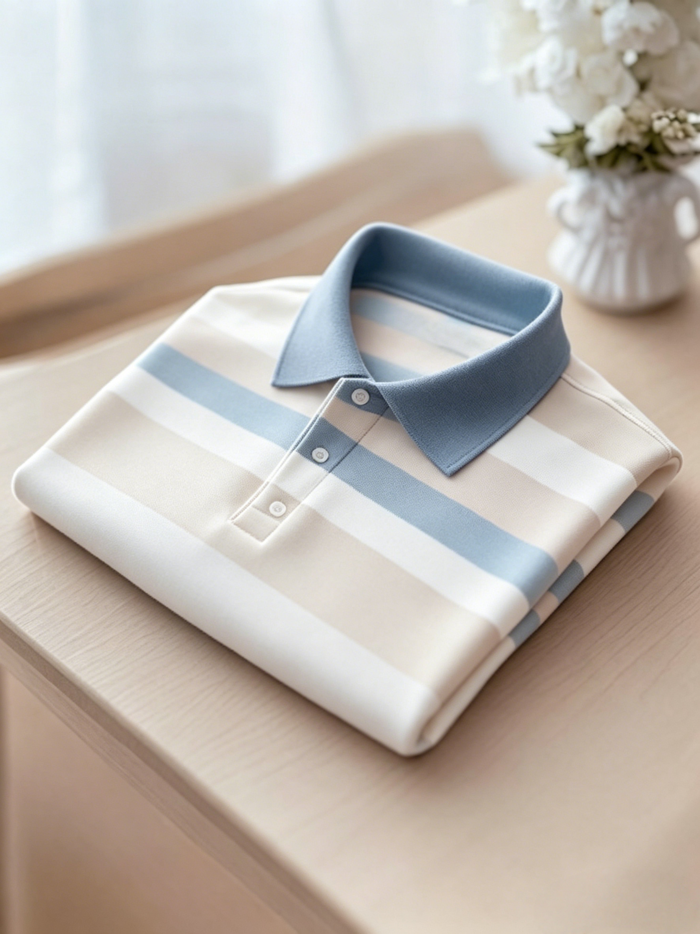 Men's Business Button-Down Short Sleeve Polo Shirt