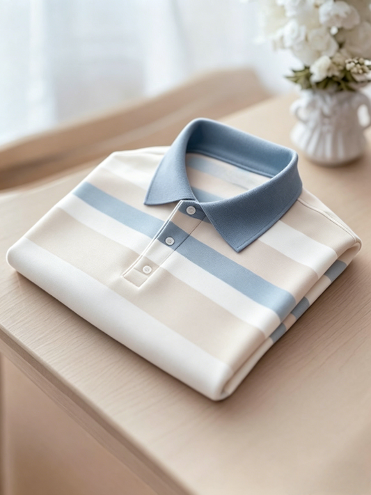 Men's Business Button-Down Short Sleeve Polo Shirt