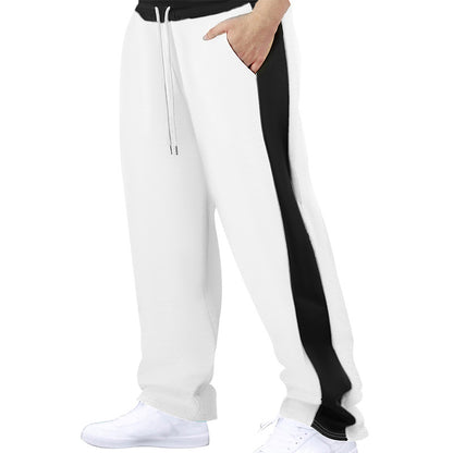 Men's Relaxed Colorblock Drawstring Straight-Leg Pants