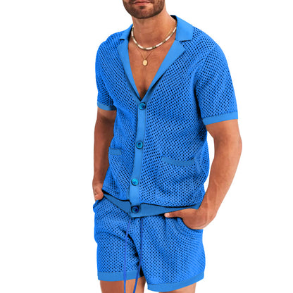Men's Short Sleeve Shirt and Shorts Set
