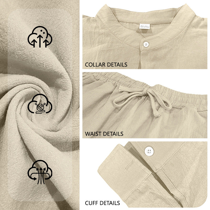 Men's Linen Shirt & Pants Set