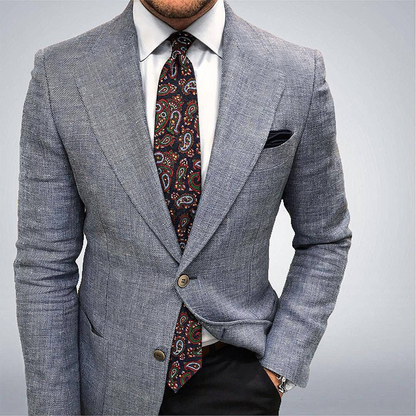 Men's Business Casual Printed Two-Button Blazer