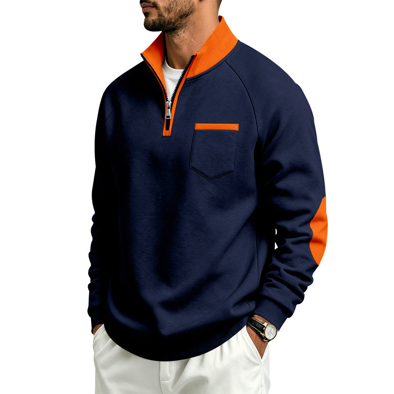 Men's Fleece-Lined Half-Zip Sweatshirt | Warm Long Sleeve Pullover