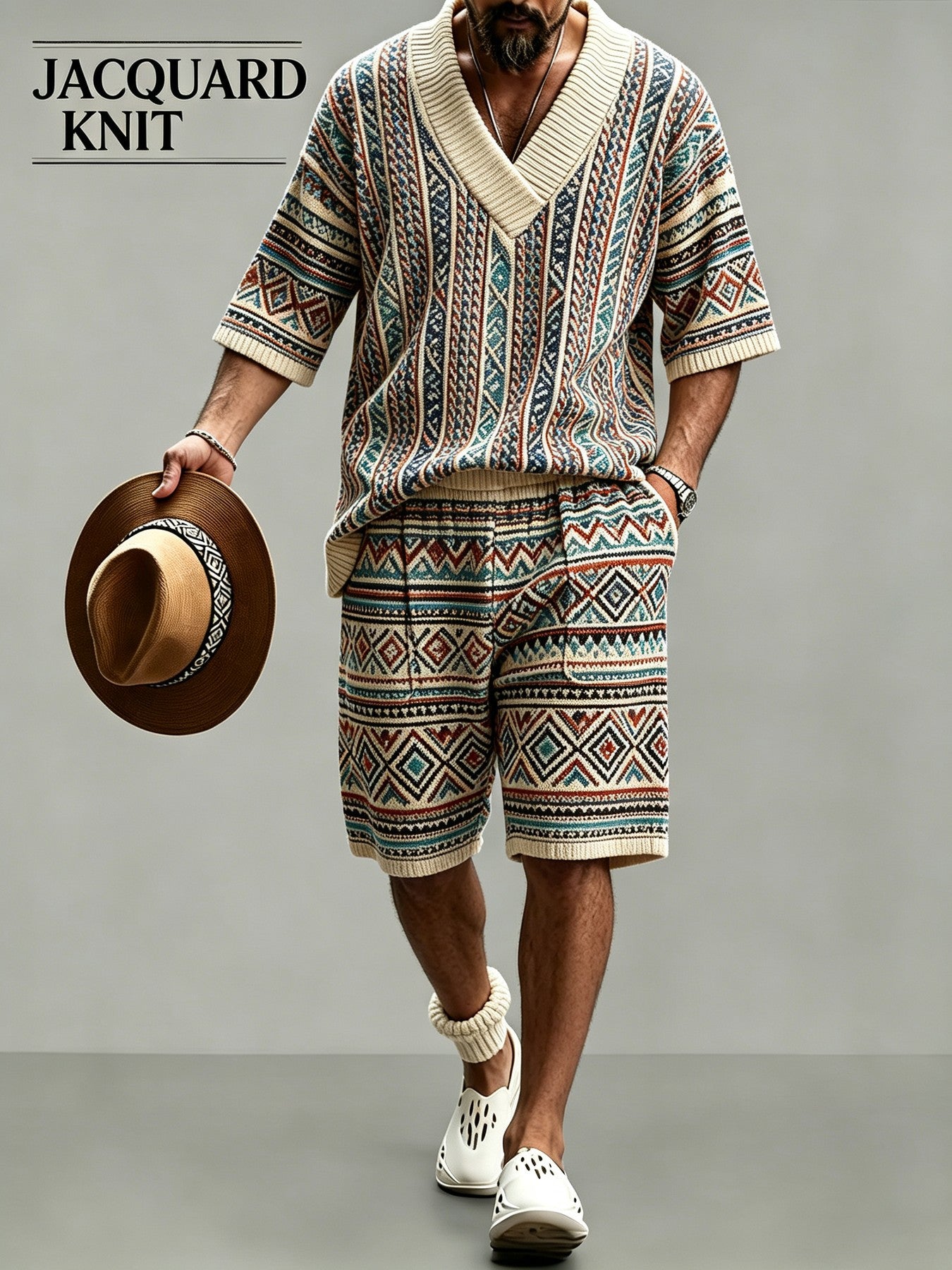 Men's Short Sleeve Shirt & Shorts Set