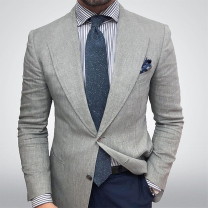 Men's Business Casual Printed Two-Button Blazer