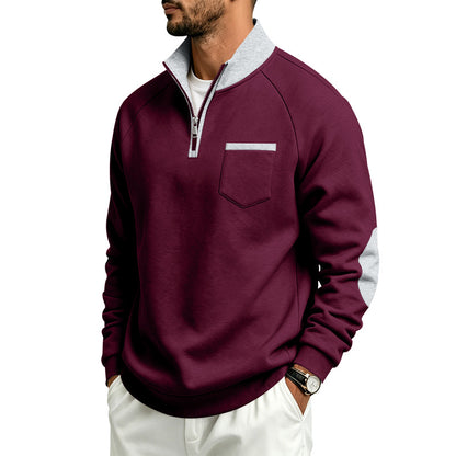 Men's Fleece-Lined Half-Zip Sweatshirt | Warm Long Sleeve Pullover