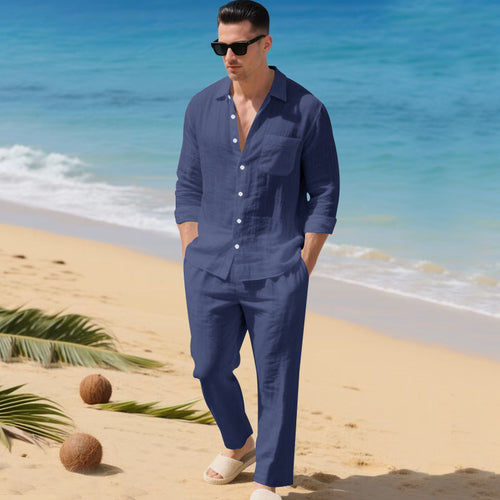 Men's Linen Shirt & Pants Set