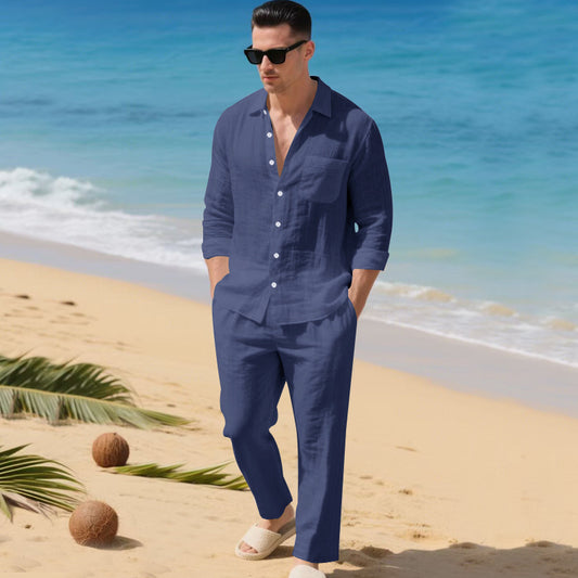 Men's Linen Shirt & Pants Set
