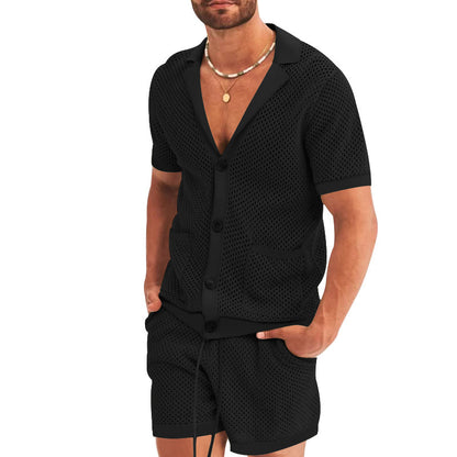 Men's Short Sleeve Shirt and Shorts Set