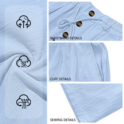 Men's Linen Relaxed Straight-Leg Pants