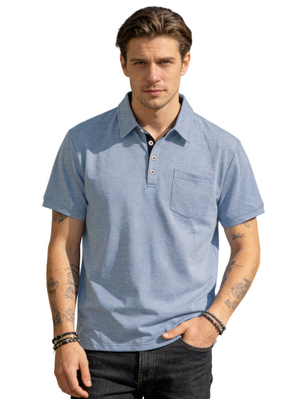 Men's Knit Short Sleeve Polo Shirt