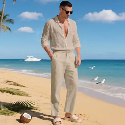 Men's Linen Shirt & Pants Set